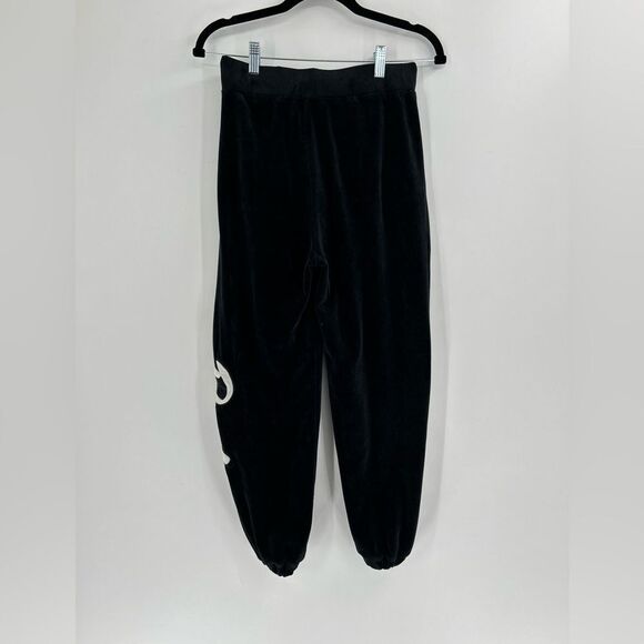Women's Forever 21 x Barbie Velour Sweatpants Joggers Black White Small - Picture 2 of 8